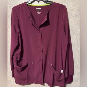 Scrubstar Womens Long Sleeve Warm up Jacket Sweet Sangria